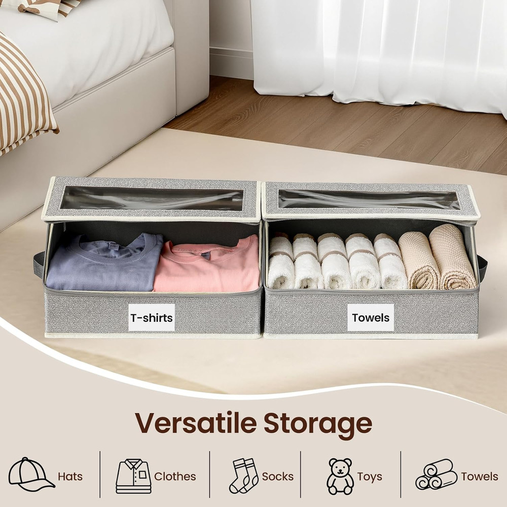 Hat Organizer for Baseball Caps, 2-Pack Stackable Hat Storage Box Holds 30 Caps,