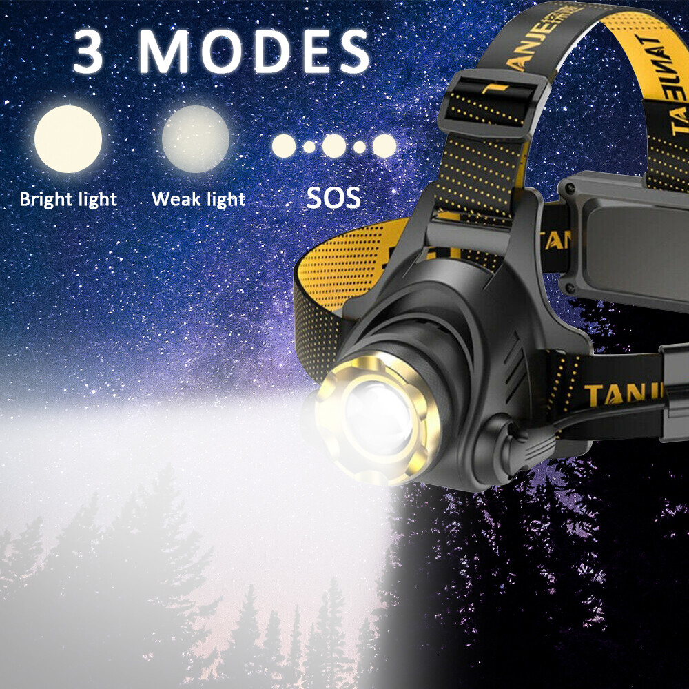 LED Headlamp USB Rechargeable Waterproof Headlight Head Lamp Torch Flashlight US