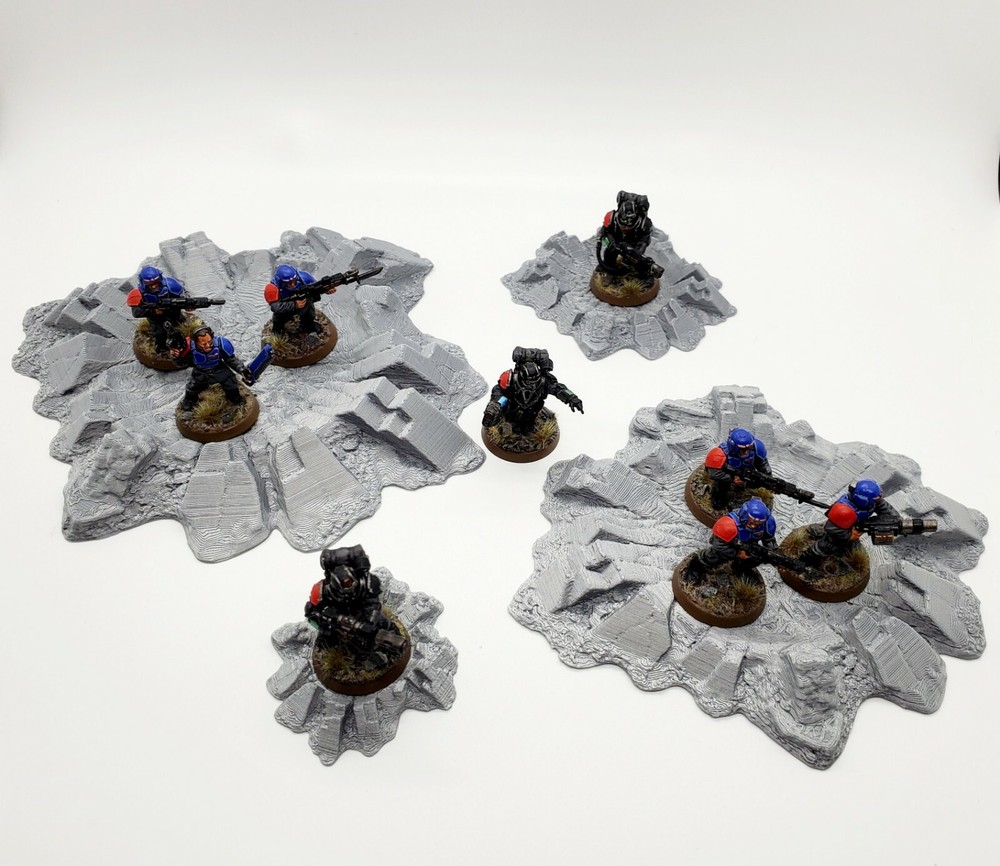 3D Printed Terrain Large Battlefield Blast Craters Set for Tabletop Gaming