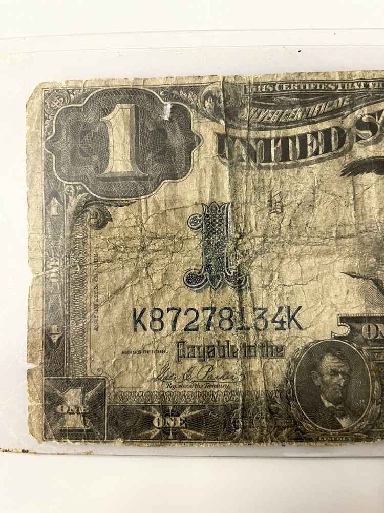 Large Bill 1899 Silver Certificate One Dollar Black Eagle
