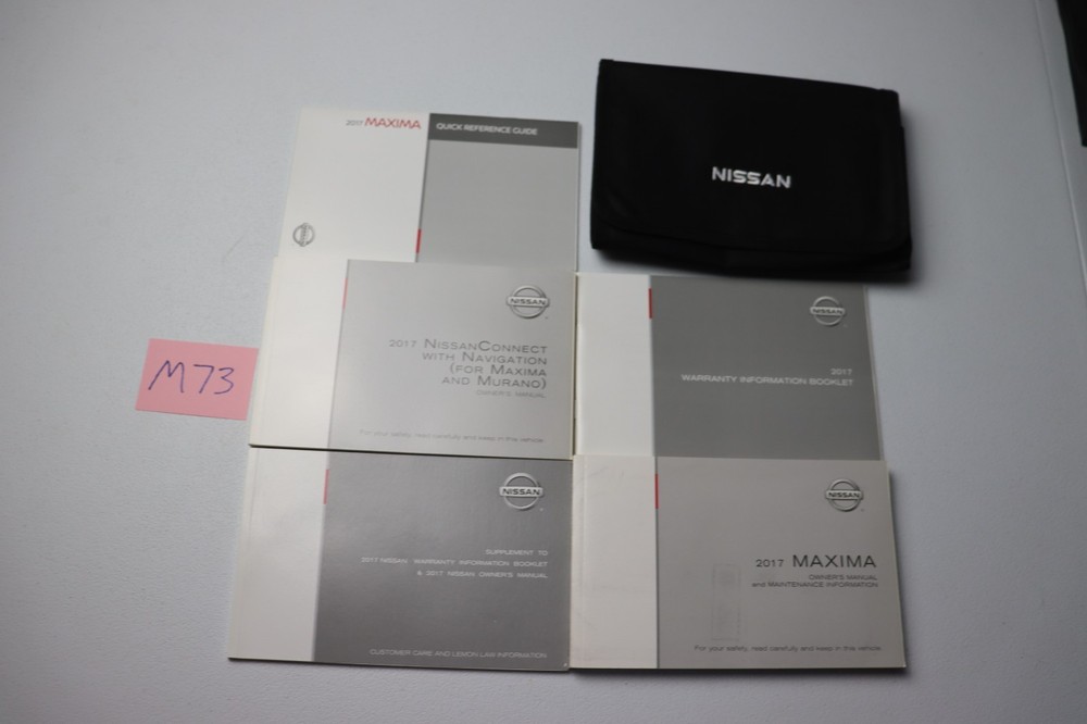 2017 Nissan Maxima Owners Manual With Quick Reference Guide, Navigation And Case