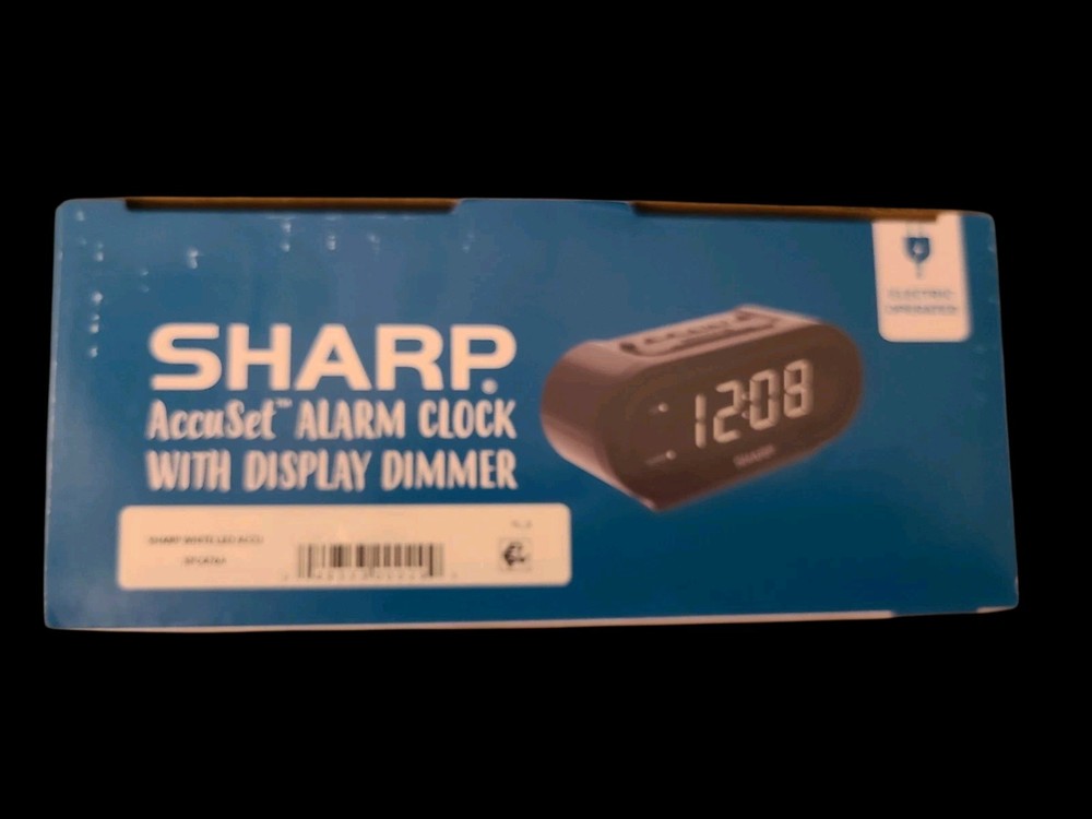 SHARP Digital Alarm with AccuSet - Automatic Smart Midnight Black-white Led