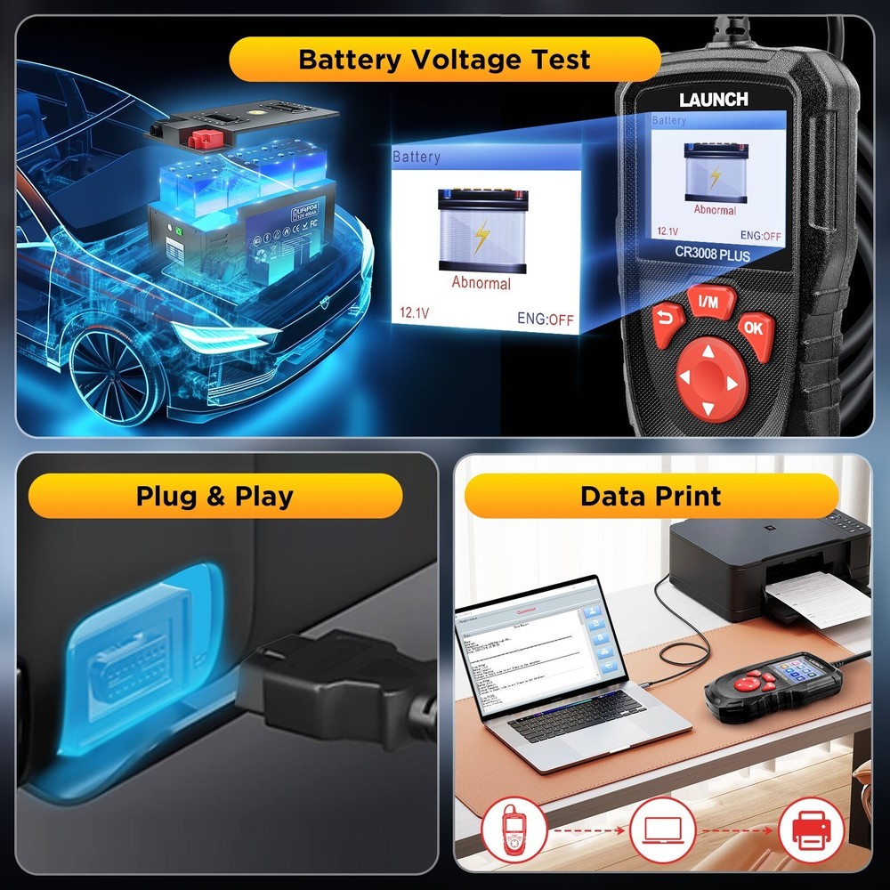 LAUNCH OBD2 Code Reader Automotive Diagnostic Scan Tool Full OBDII Check
