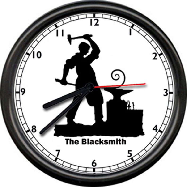The Blacksmith Anvil Tools Art Iron Worker Sign Wall Clock #82