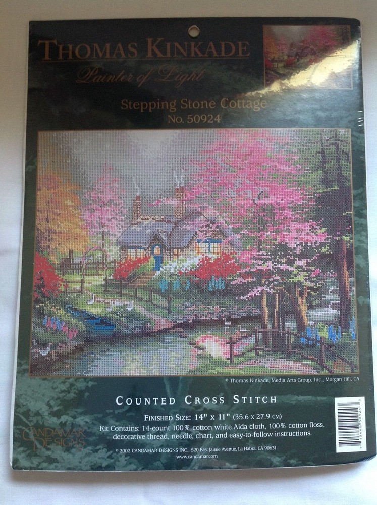 Thomas Kinkade Stepping Stone Cottage Needlepoint Counted Cross Stitch 14"X11"