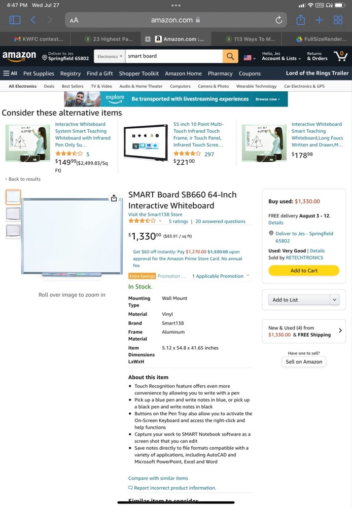 SMART BOARDS - COMPLETE ! EXCELLENT CONDITION ! FULLY TESTED & WORKING!