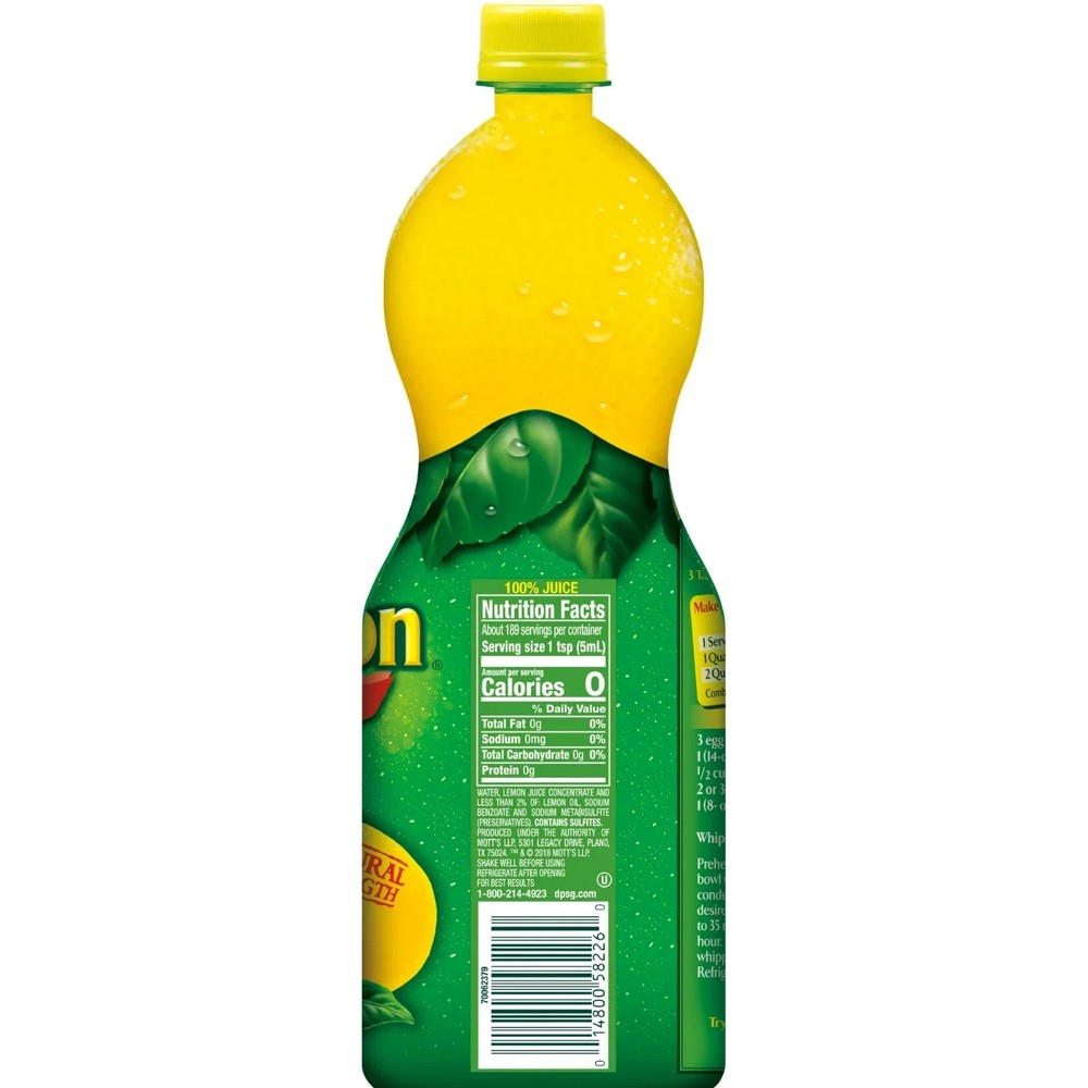 (2 pack) ReaLemon 100% lemon Juice, 32 fl oz bottle.........
