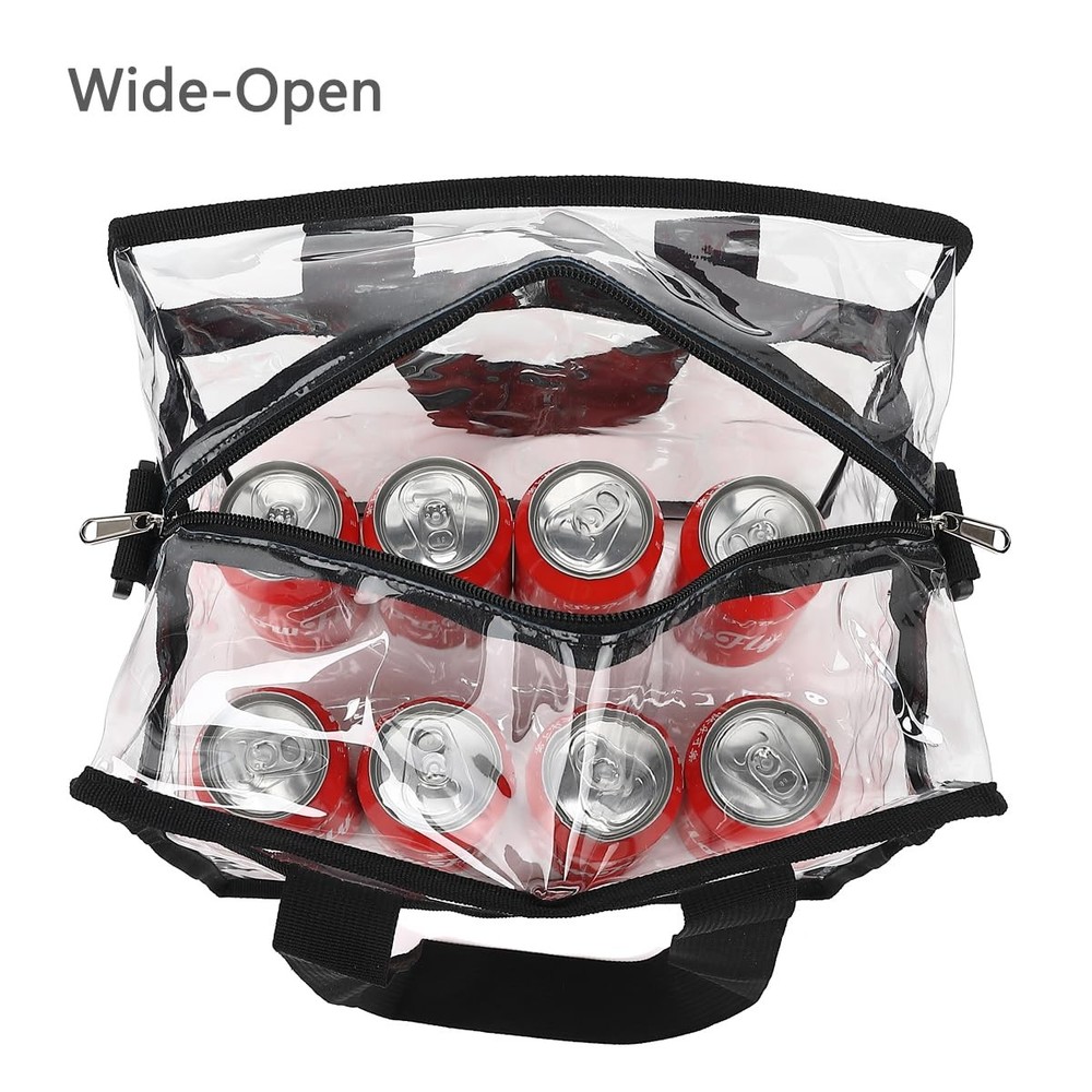 Lunch Bag Small Clear Work See through Plastic Box Adjustable Strap Bag Reusable