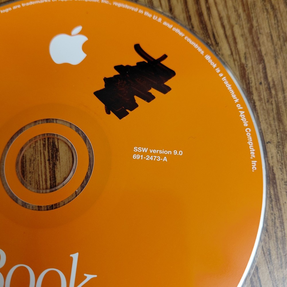 Apple Mac iBook Software Restore SSW Version 9.0 691-2473-A 1999 Disc Only