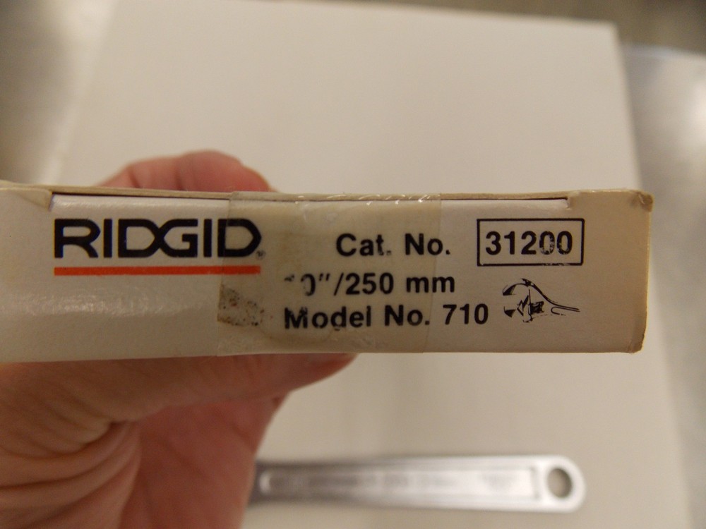 New Ridgid Model 710 10" 250mm Adjustable Crescent Wrench E4