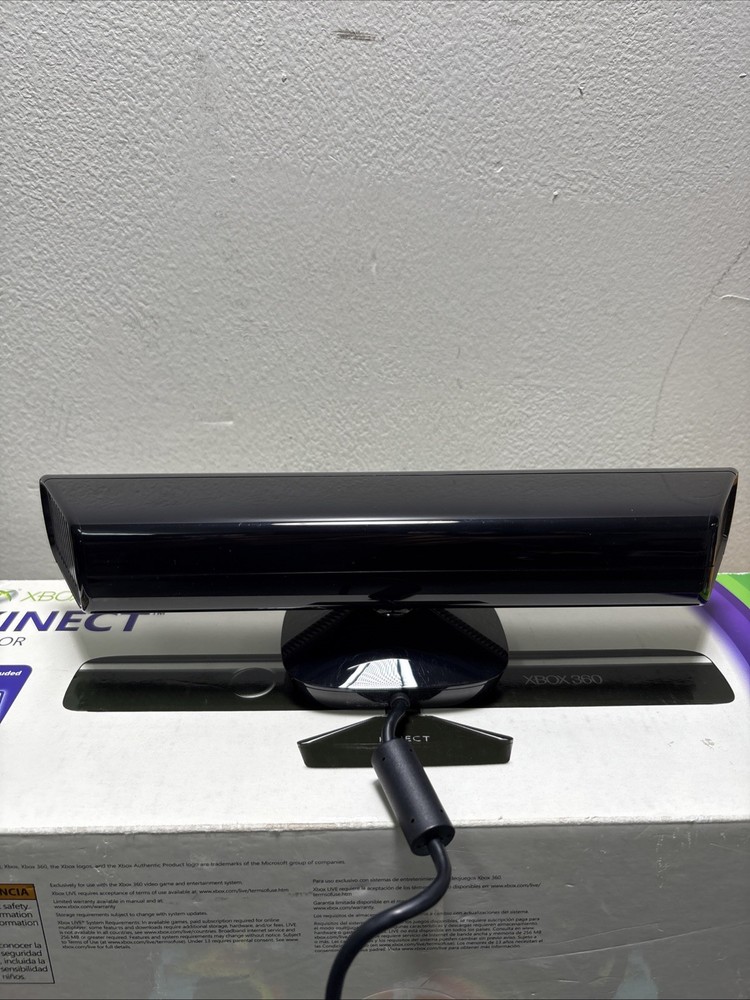Microsoft Xbox 360 Kinect Black Motion Sensor Bar In Box