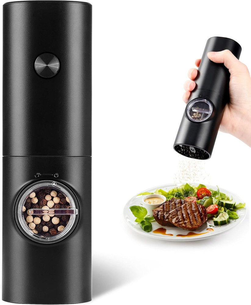 Electric Pepper Grinder or Salt Mill, Battery Powered Automatic Pepper Mill, ...