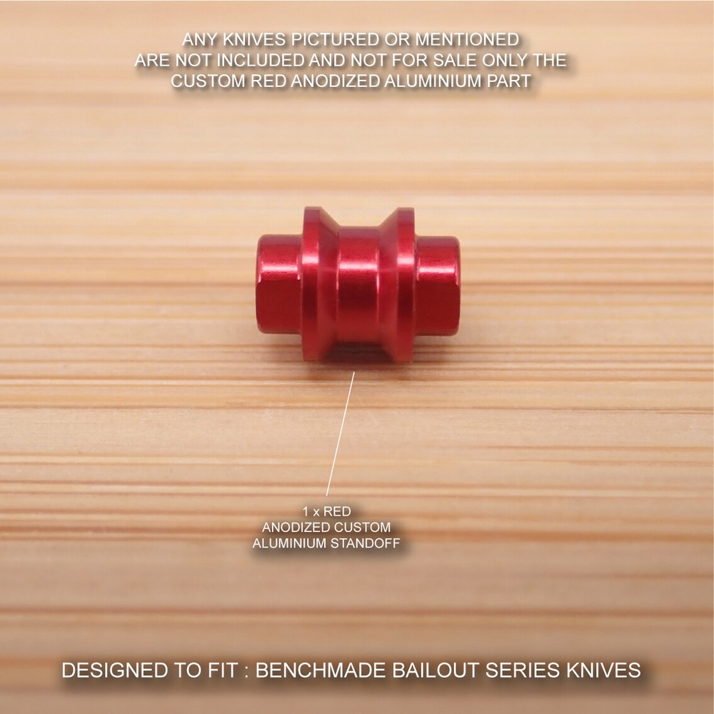 Benchmade 537 BAILOUT Custom Designed Spacer / Standoff - Anodized RED