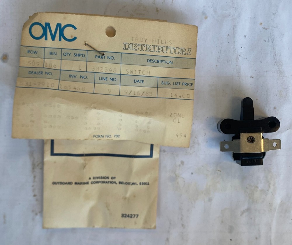 JOHNSON EVINRUDE OMC SWITCH PART#382548