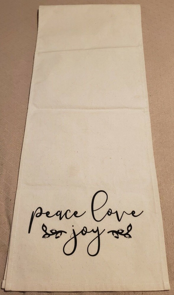 Peace, Love, Joy Table Runner 70.5" x 14" Beige
