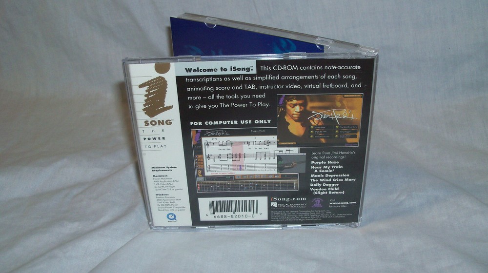 1999 iSong For JIMI HENDRIX - Computer Interactive PC/Mac CD-ROM Guitar OOP