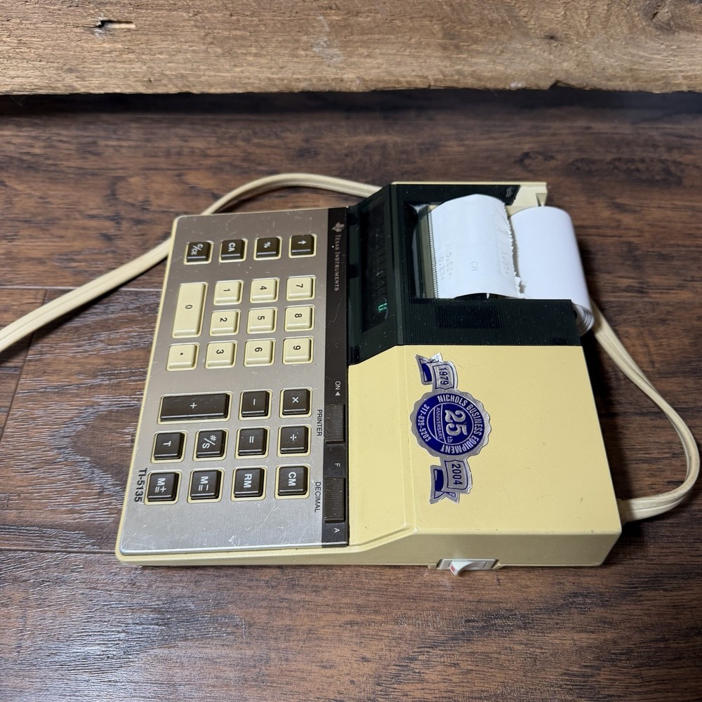 Texas Instruments TI-5135 Vintage 1979 Thermal Printing Adding Machine Working