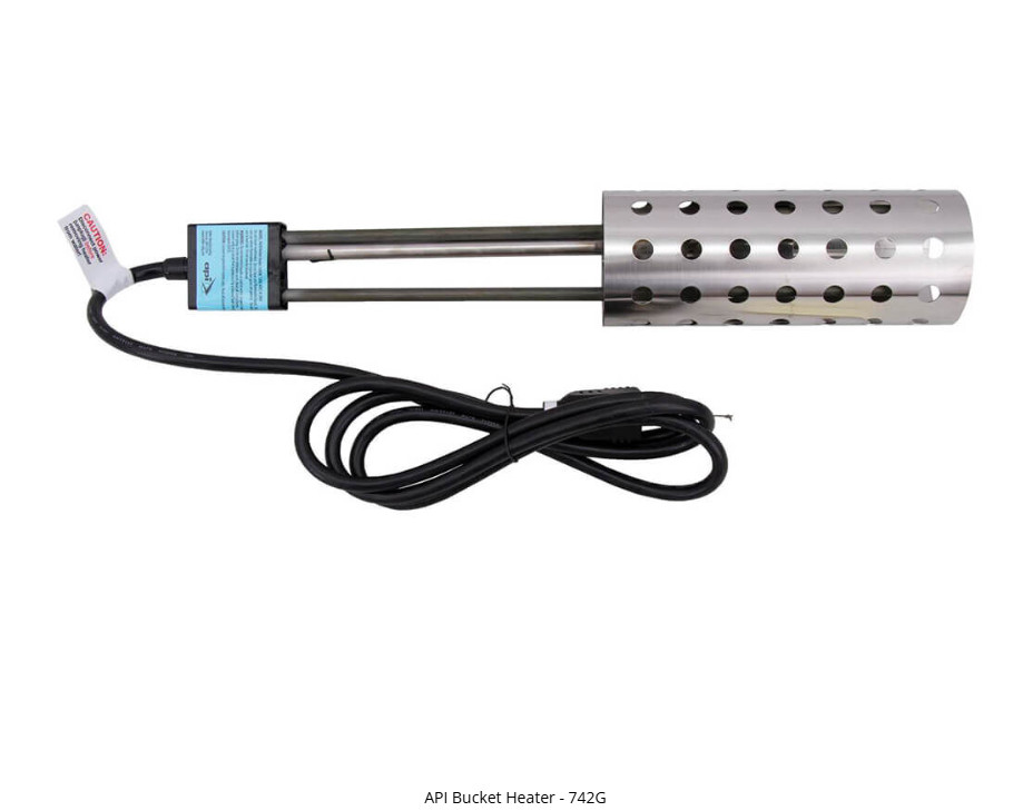 API 742G Bucket Heater 1000W 120V Stainless Steel Immersion Water Heater