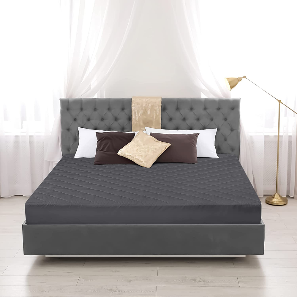 Quilted Mattress Pad Matress Protector Microfiber Bed Cover Fitted Deep Pocket