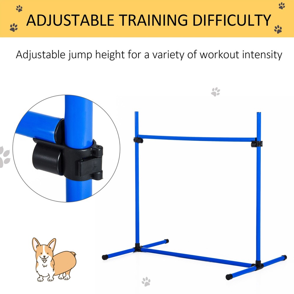 4 Piece Dog Agility Starter Kit Jump Bars Jumping Training Obstacles Course