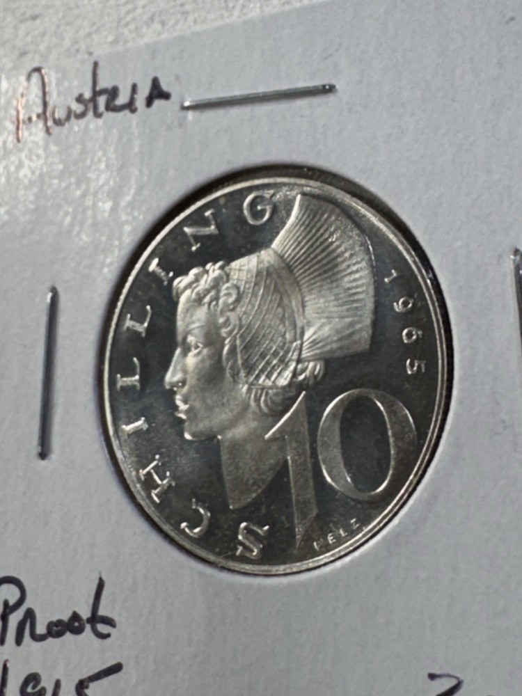 1965 Austria 10 Schilling Silver Proof Coin
