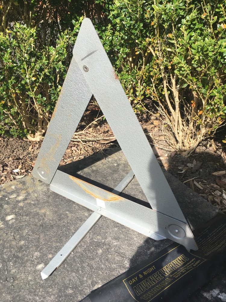 Vintage AA Heavy Duty Red Warning Triangle
