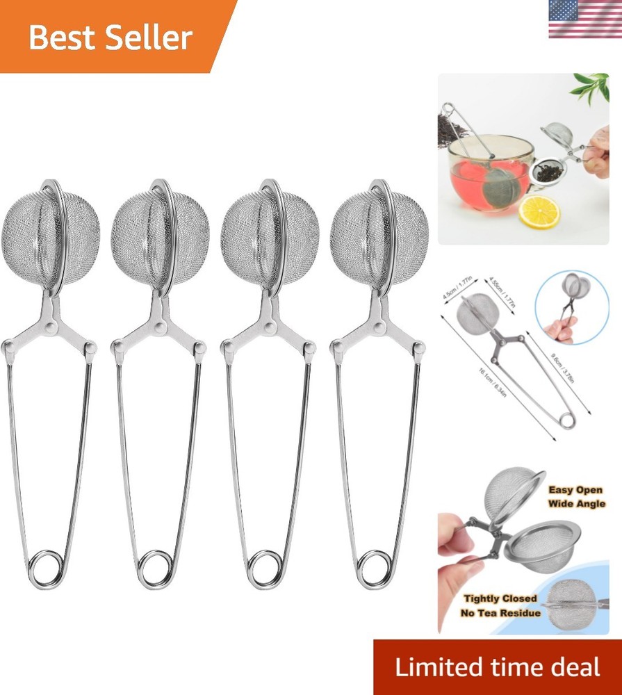 Tea Strainers for Loose Tea, 4 Pack Tea Infuser with Handle Fine Mesh Tea Bal...