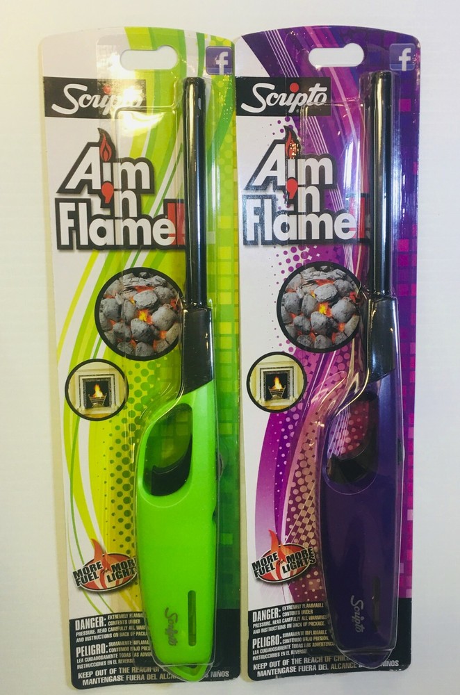 Scripto Multi Purpose Aim'n Flame II Lighter, Random Color pack of 2