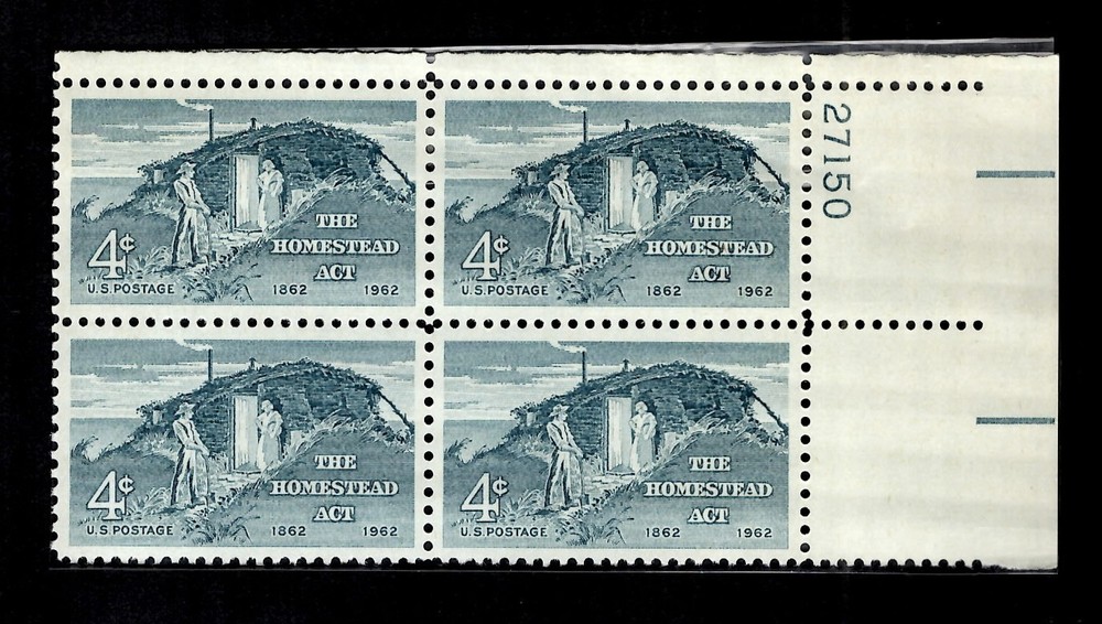 Homestead Act Plate Block 1962