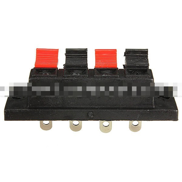 4 Way Push Release Connector Plate Stereo Speaker Terminal Strip Block
