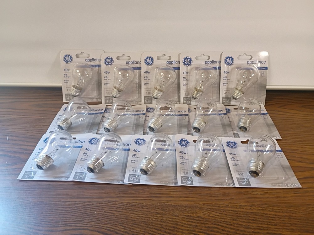 GE Lighting 40 Watt Appliance Light Bulb Clear 15206 New 15 Packs