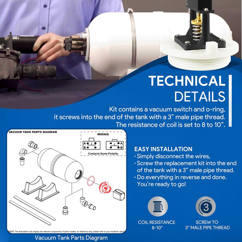 for Dometic Vacuum Tank Switch Kit 385318032