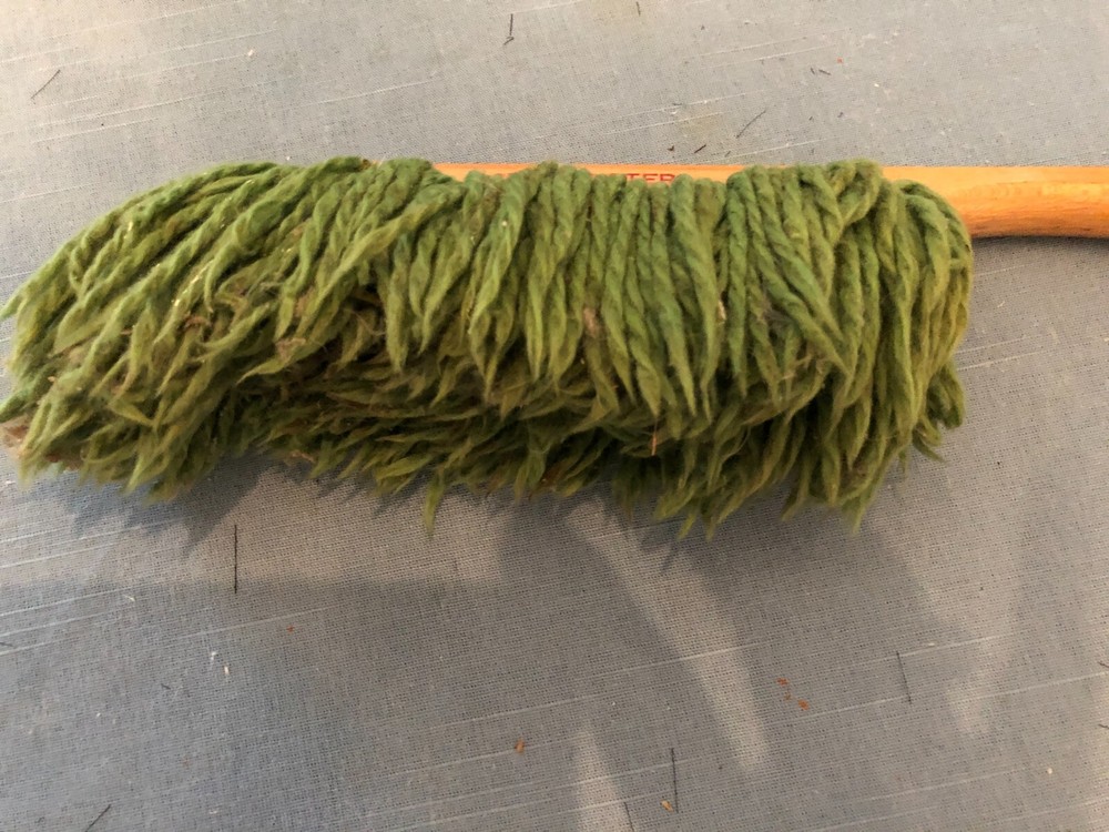 Vintage Dandy Duster with wood handle Green duster