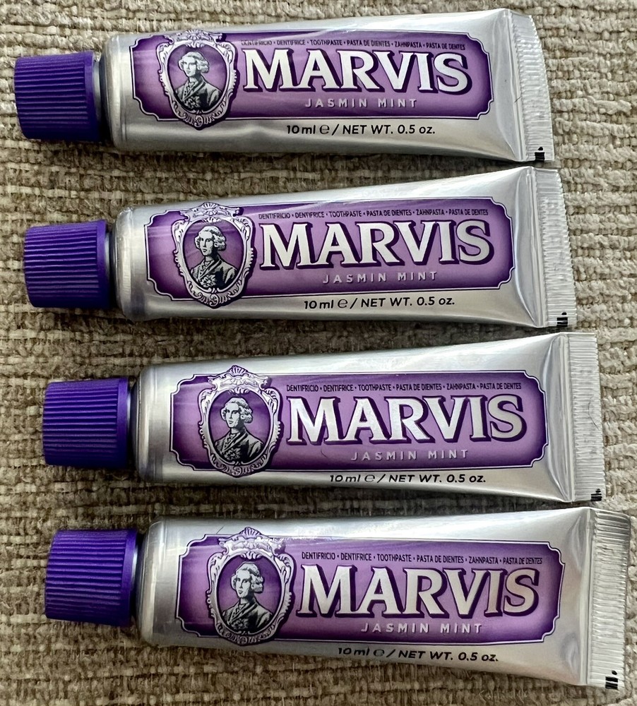 Marvis Jasmin Mint Travel Size Toothpaste 4 Pack. 0.5 Oz.