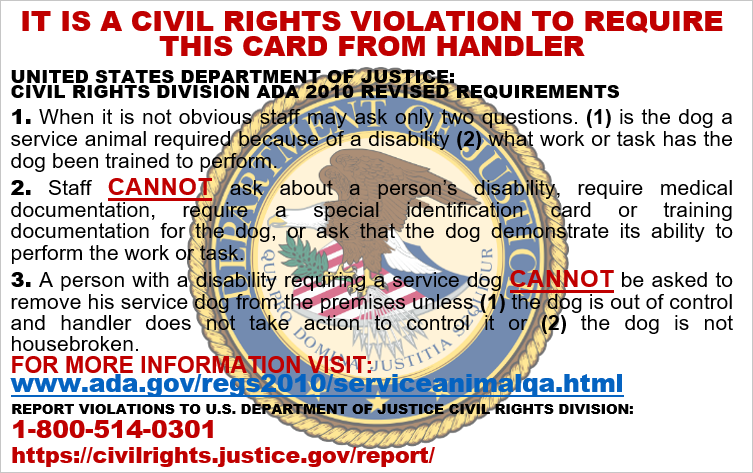 HOLOGRAPHIC ADA SERVICE DOG ID CUSTOMIZABLE