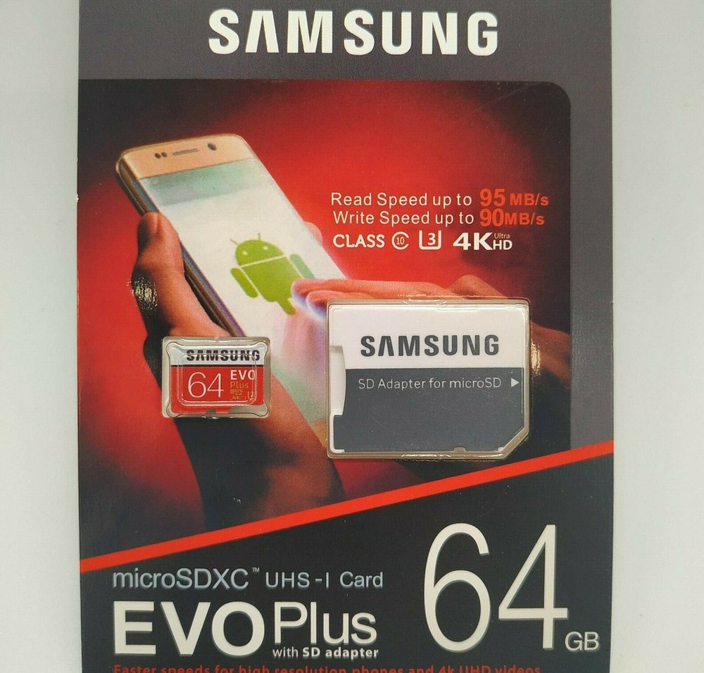 64GB EVO Plus MicroSD Memory Cards XC1 Samsung