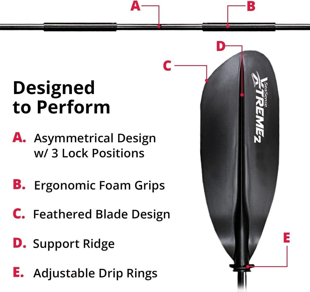 Durable Black 96" Kayak Paddle Lightweight