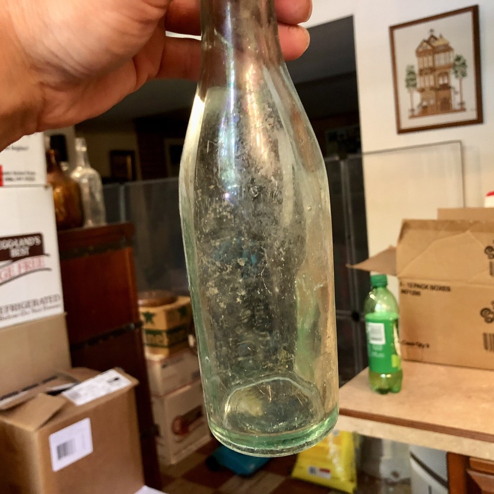 2 Diff Emb Pre-Pro Baltimore MD Beer Bottles Fred Bauernschmidt GBS Aqua & Amber
