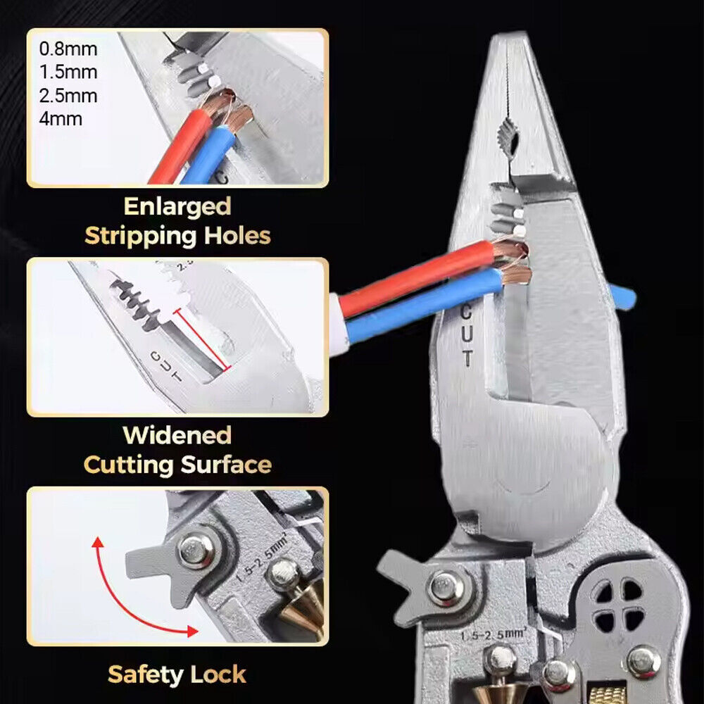 Wire Strippers with Electricity Measurement Function 8in1 Wire Stripping Pliers