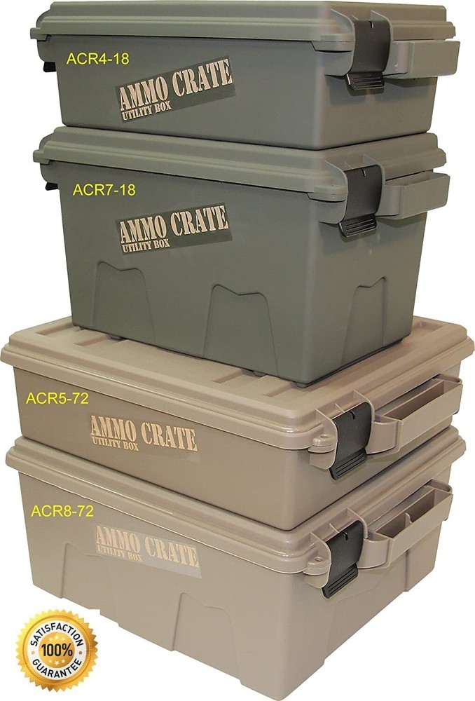 Military Ammo Crate Stackable Utility Caliber Bulk Storage Box MTM ACR7-18 GREEN