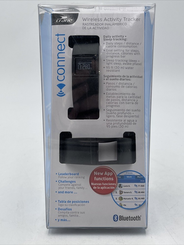 Crane Connect Bluetooth wireless Activity Tracker Black New