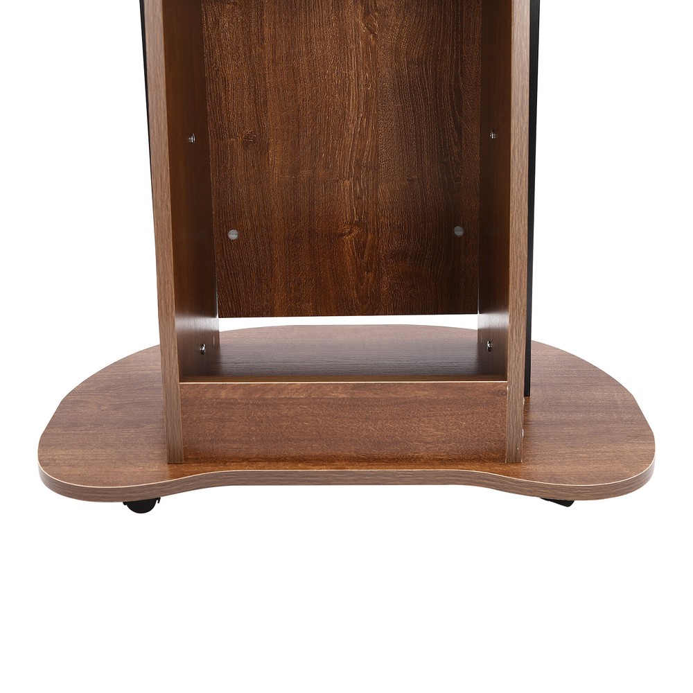 Height Adjustable Mobile Presentation Stand with Storage and Wheels