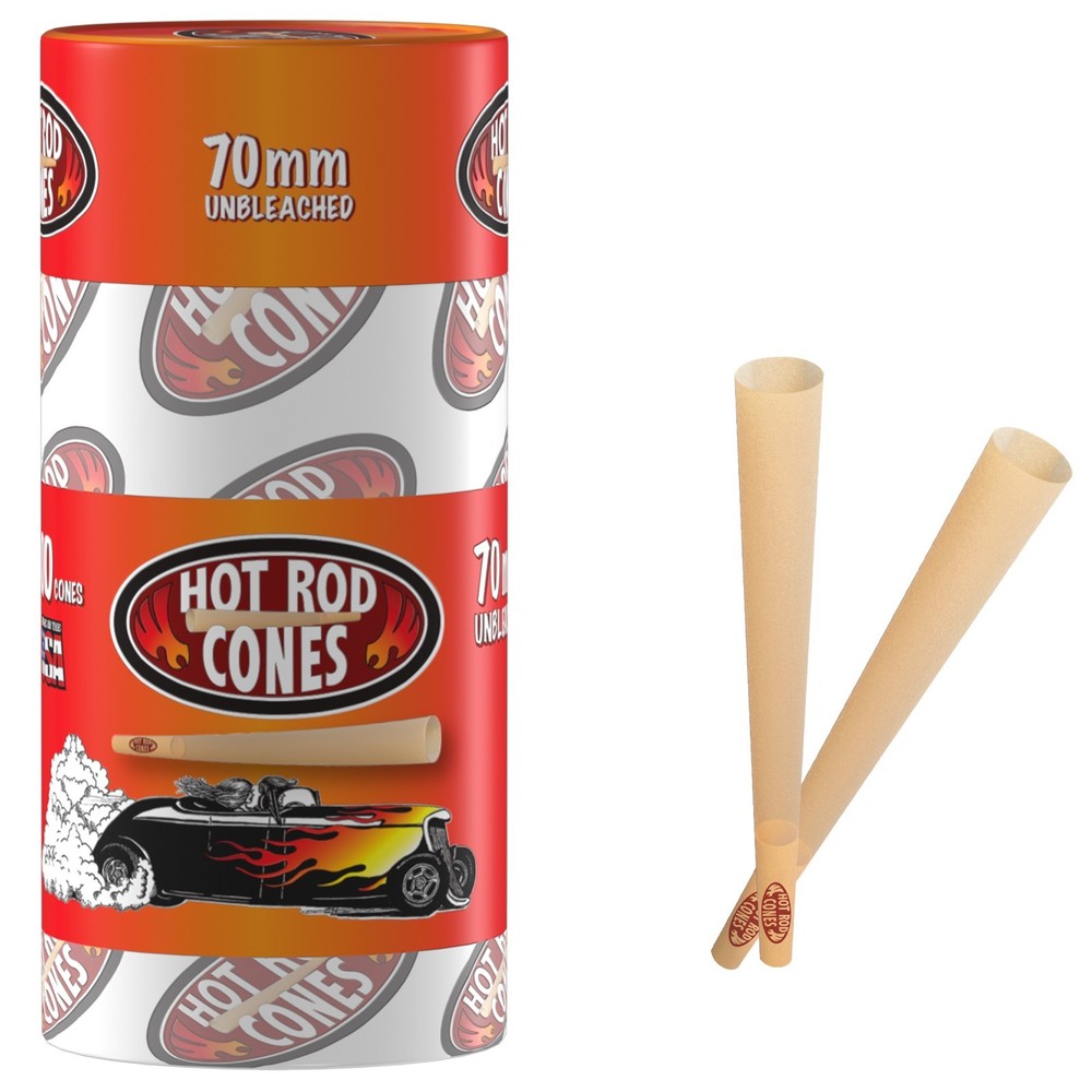 Pre-Rolled Cones Unbleached Mini Rolling Paper Cones W/ FIlter Tips 70mm-50 CT