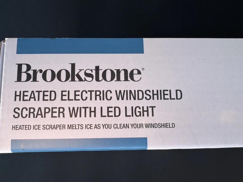 Brookstone Windshield Scraper Heated Electric With LED Light - Snow Ice Melter