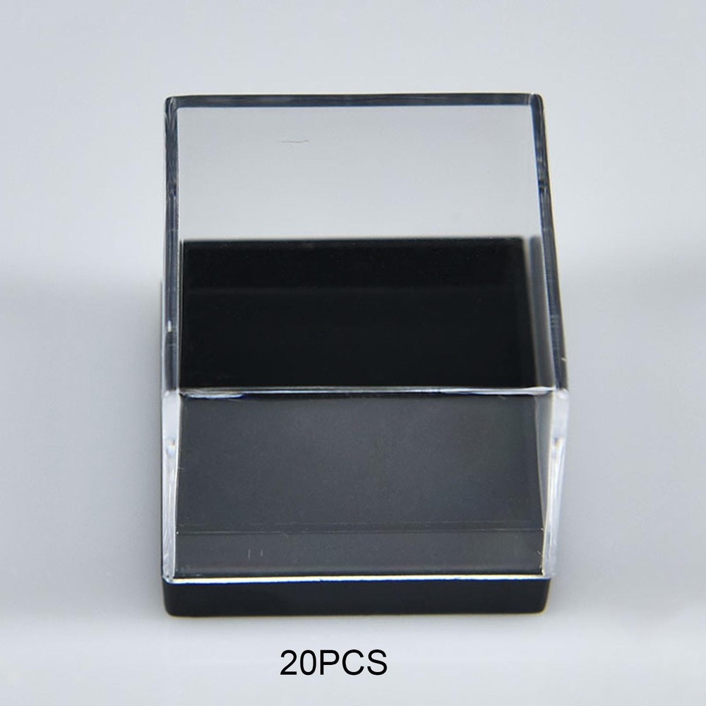 20 Pieces Mineral Display Boxes Showcase Multifunctional Square Dustproof