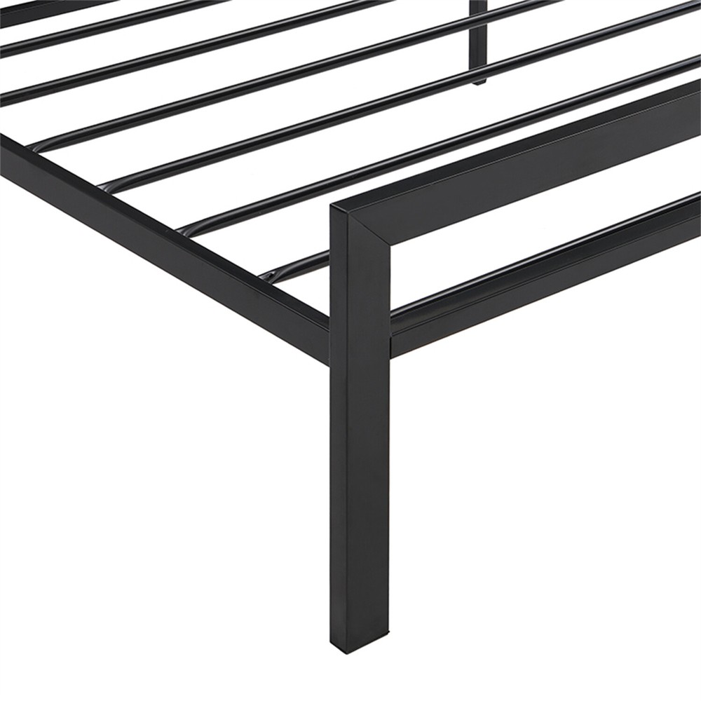 Modern Twin Size Bed Frame Metal Platform Bed Frame Sturdy Slat Support Black US