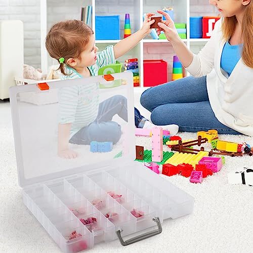 Double Sided Thread Box Storage 46 Grids Sewing Organizer Box for Beads Crafts