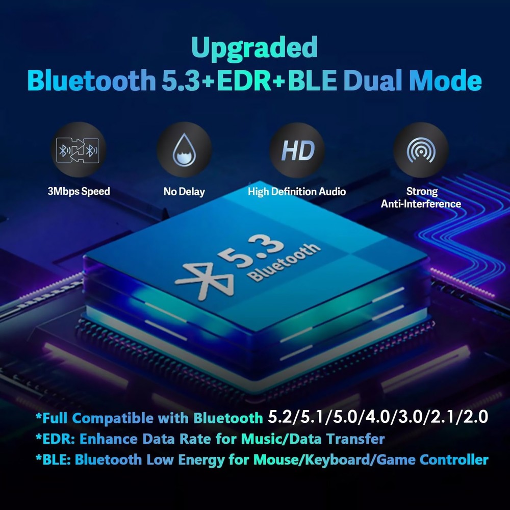 New BLE Bluetooth 5.3 Adapter Transmitter Receiver Dongle Wireless Adapter