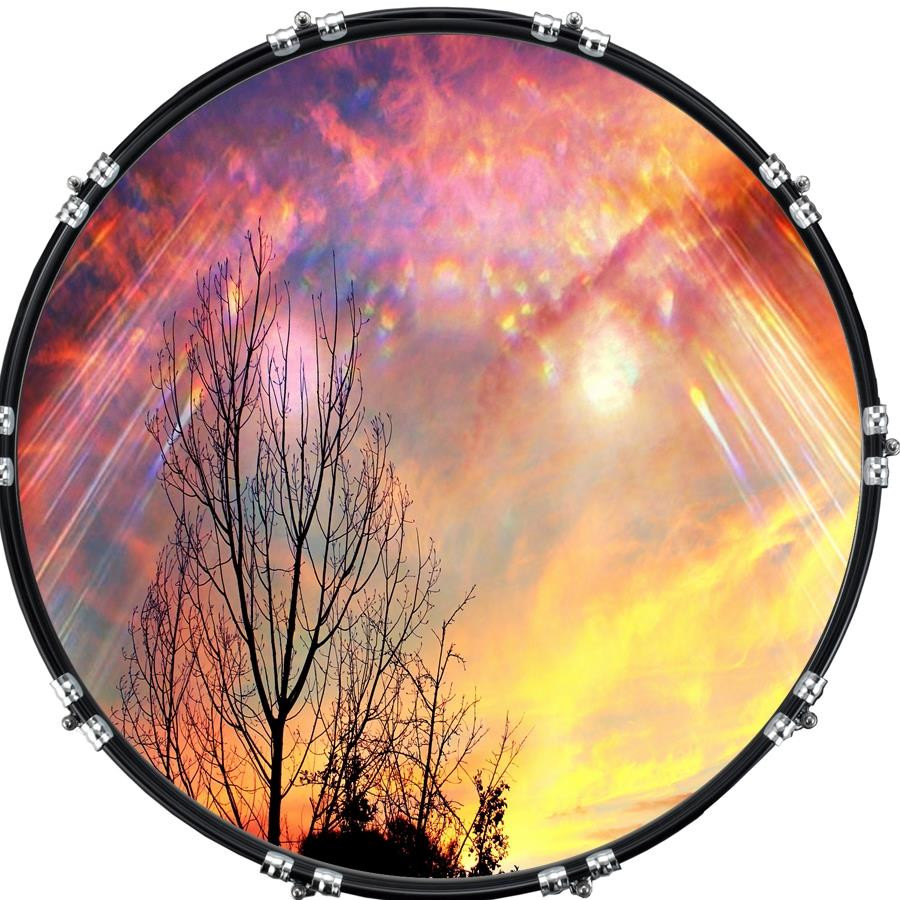20" Custom Bass Kick Drum Front Head Graphic Graphical Devine Light