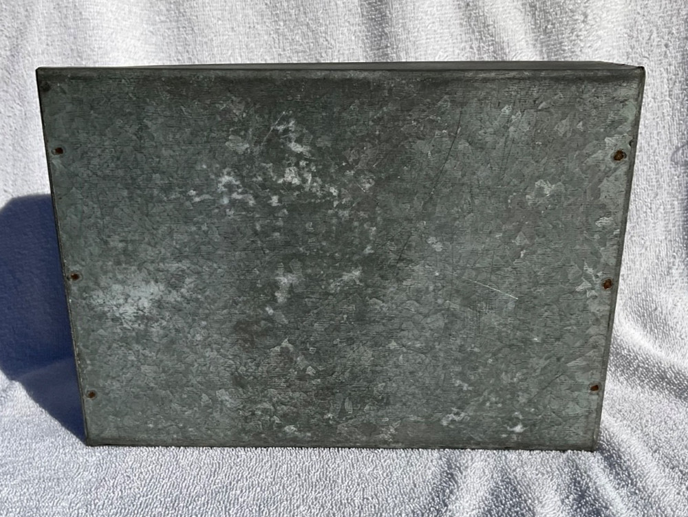 Vintage Galvanized Sheet Metal Handmade Toolbox Tool Tray